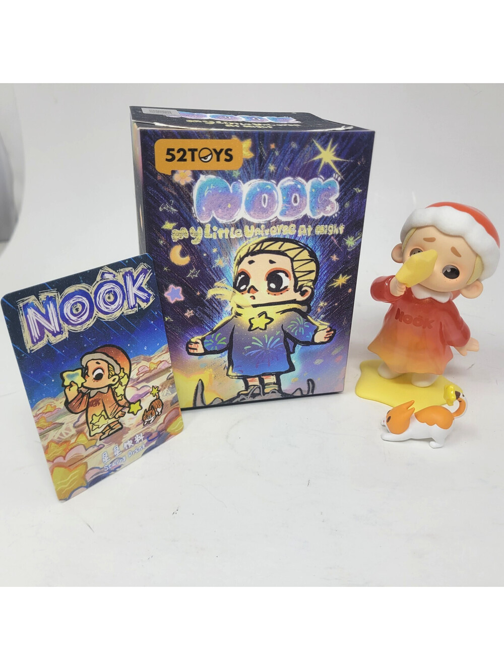 52TOYS NOOK My Little Universe at Night Starry Drink Figure Cat Opened Box Card